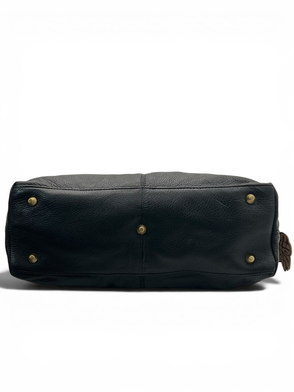 Pietra Borsa Stevie Hobo Bag Black Pebbled Leather Studded Shoulder Slouchy Boho - Picture 7 of 12